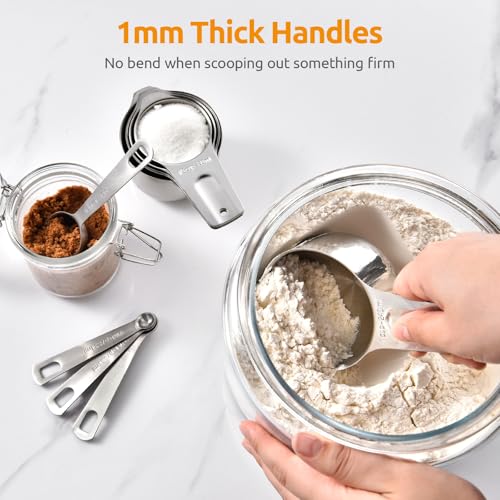 Image of U-Taste Measuring Cups and Spoons, 18 /8 Stainless Steel Measure Set of 12