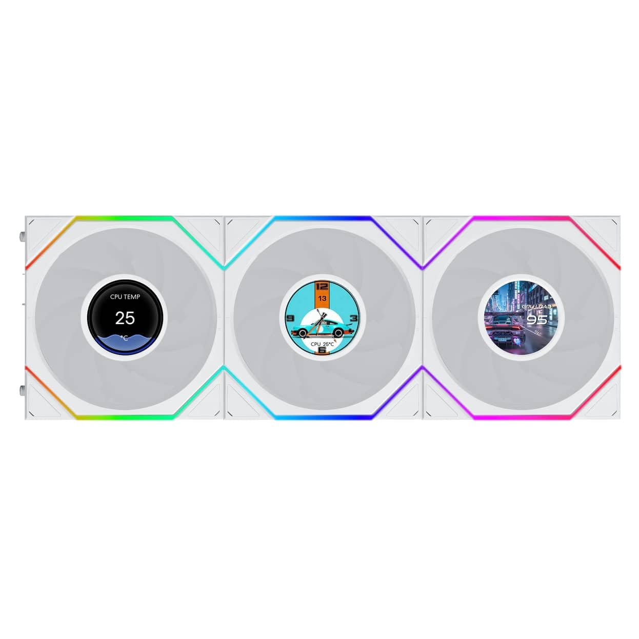 120mm Lian Li Uni Fan TL LCD FLEX ARGB, White (G99.12TLLCD1F3W.00)