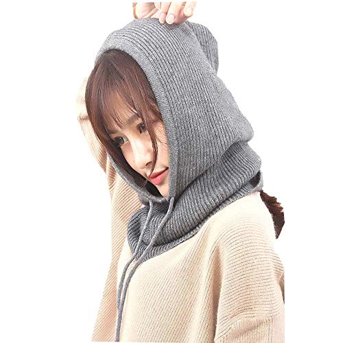 YEKEYI Sombrero de pasamontañas para mujer, gorro de punto de cachemira para invierno, máscara de esquí, gorra de esquí al...