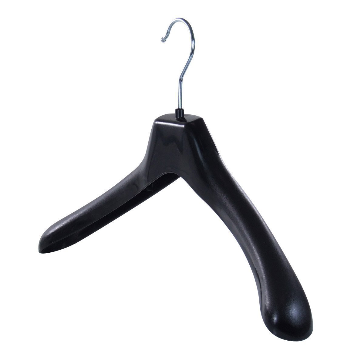 Grucce Plastica Nera 30 Pezzi - 43cm Con Scanalature Spalle, Gancio Girevole Metallo