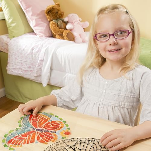 Melissa & Doug Stained Glass Made Easy Activity Kit: Butterfly - 140+ Stickers Kids Sticker Stained Glass Craft Kit; Sun Catchers for Kids Ages 5+ - image 7