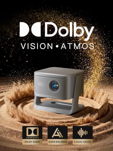 Image of 【3000ANSI & Officially-Licensed APP】Smart 4K Projector with WiFi and Bluetooth, VISSPL 3D Dolby Audio and Auto Focus Portable Outdoor Projector, Movie Home Theater Proyector with 360 Adjustable Stand