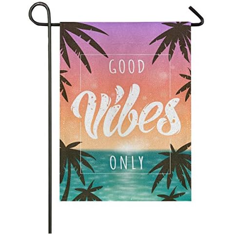 VIKKO Silhouette of Dog Cat Moon Starry Night Garden Flag Small Yard Flag Double-Sided Welcome Polyester Yard Banner for Outdoor Home Decor - 12 x 18 Inch Cover