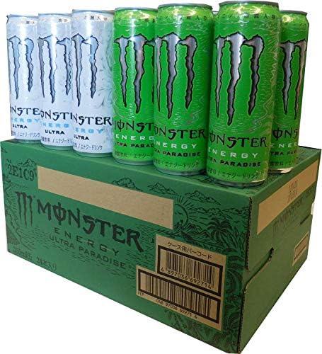 Amazon Co Jp モンスターエナジードリンク ウルトラとウルトラパラダイス 白 黄緑 ハーフ ハーフ 355ml缶 24本入り １ケース 食品 飲料 お酒 通販