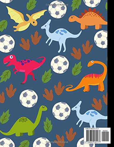 Composition Notebook: Dinosaur Football Soccer ~ Wide Ruled Line 110 Pages ~ 8.5" x 11" - Image 2