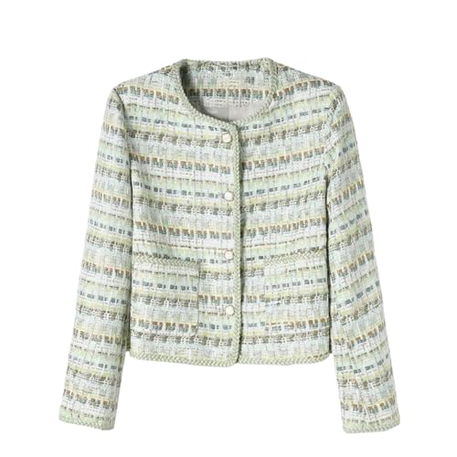 Manteau court en tweed pour femme veste chic de printemps et automne