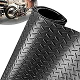 Pounjsd ゴムシート ゴムマット 幅90cm 2mm 長さ1 m ガレージマット 屋外 荷台用 樹脂 駐車場 プラスチック バイクガレージ 保護 滑り止め構造 衝撃吸収 吸音 防水 防火 床保護 水洗い 駐車場 倉庫 工場 商業用 プール 幼稚園 露台 農場 ブラック