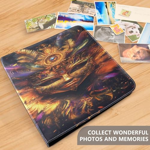 Álbum de Fotos Autoadhesivo DIY Scrapbook Álbum Máscara Mardi Gras Dorada 3 Anillos Álbum de Fotos 40 Páginas 8x10 para Recuerdos miniatura 5
