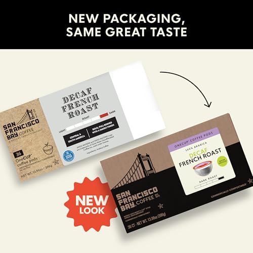 San Francisco Bay Decaf K-Cup Coffee Pods, Decaf French Roast (36 ct), Dark Roast, Commercially Compostable Single-Serve Coffee Pods, Swiss Water Process - Thumbnail 2