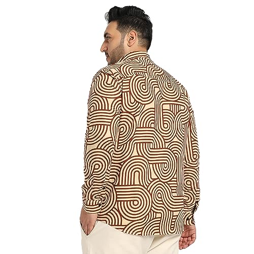 Image of Instafab Plus Men's Shirt for Casual Wear | Spread Collar | Short Sleeve | Button Closure | Plus-Size Fit | Cotton Shirt Crafted with Comfort Fit for Everyday Wear