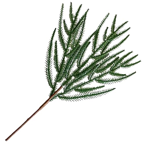Ramas de pino artificial, vegetación falsa realista con agujas de pino, accesorio de corona y guirnalda de Navidad, decoración del hogar para dormitorio, porche, chimenea, sala de estar, artesanía