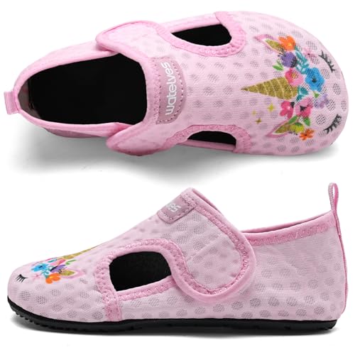 Image of WateLves Wide Toddler Water Shoes Kids Barefoot Athletic Sneakers Girls Boys Quick Dry Aqua Socks for Beach Hiking Swim Kayak Sport Accessories, Camping Essentials