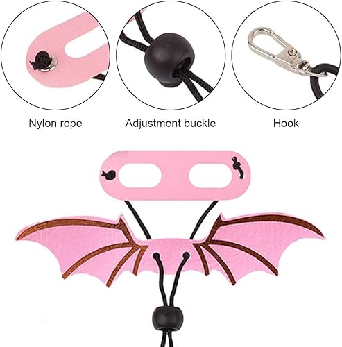 Miniatura 4 de Arnés de correa de lagarto, 3 tamaños de alas de cuero de dragón barbudo, correa ajustable para reptiles y animales pequeños