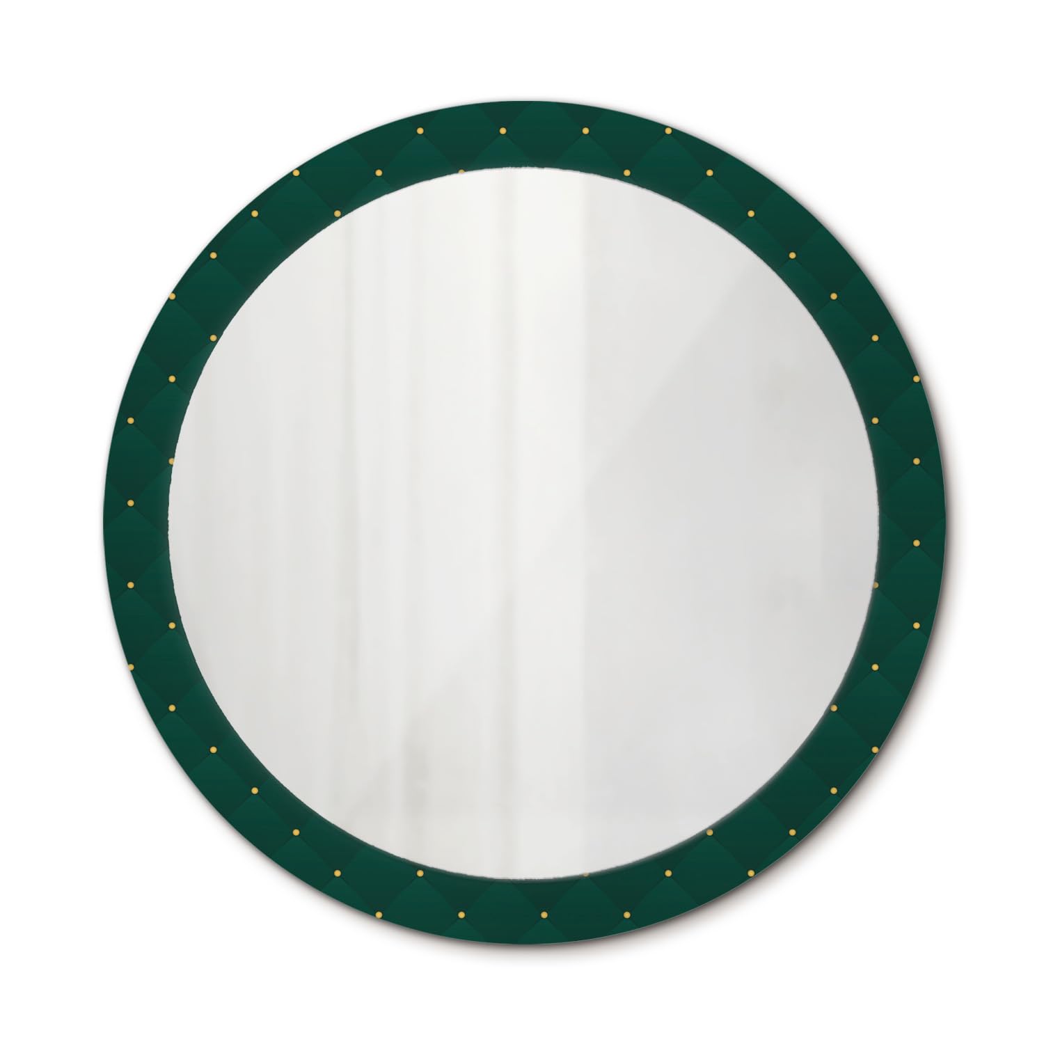 Miroir rond imprimé 90 cm au motif matelassé chic