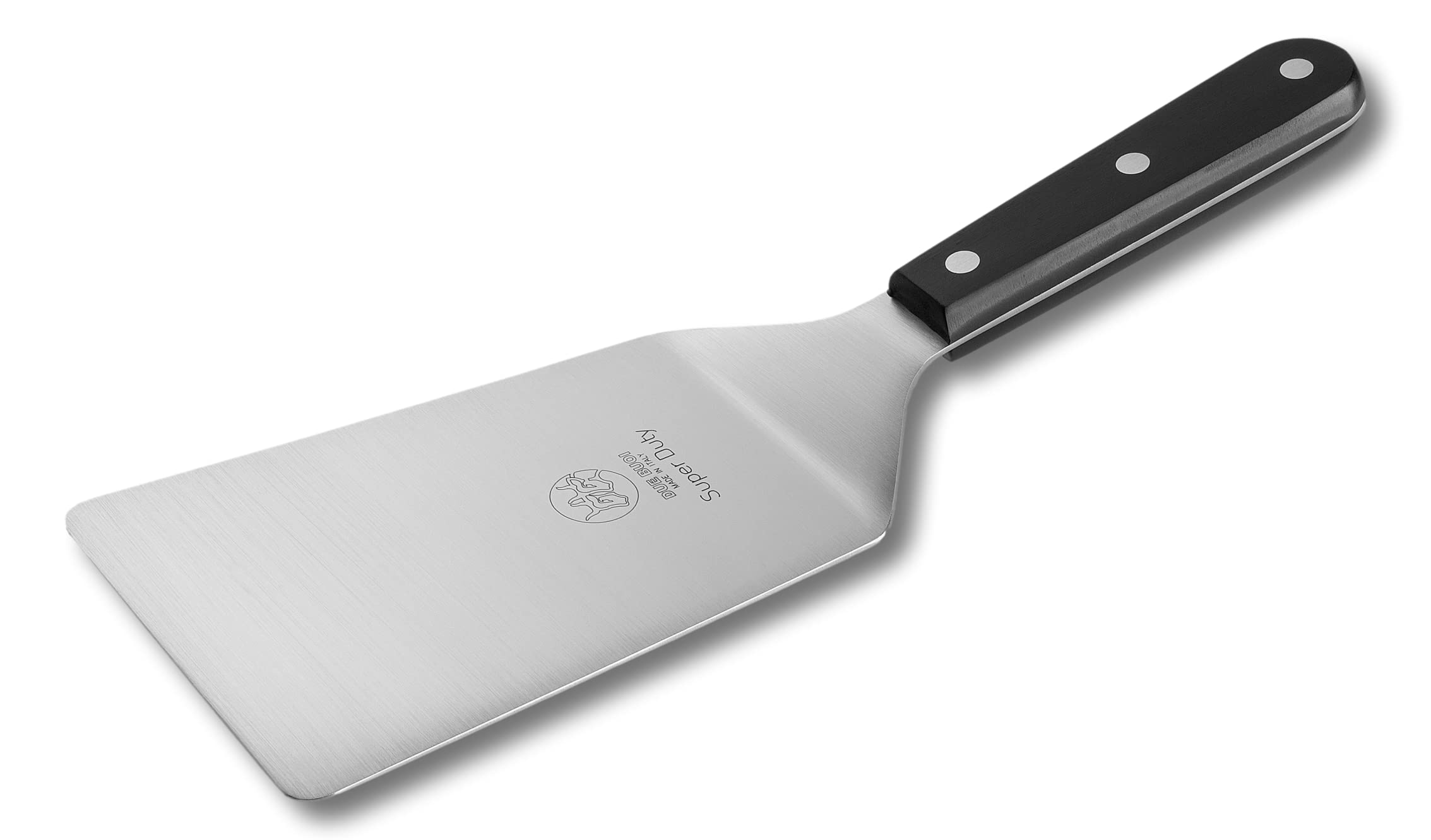 DUE BUOI SET - Spatola larga e spatola larga flessibile - dimensione lama 10,2 cm x 6,1/7,6 cm - Ottimo per hamburger cucina barbecue griglia pasticceria antiaderente durevole ICQ approvato