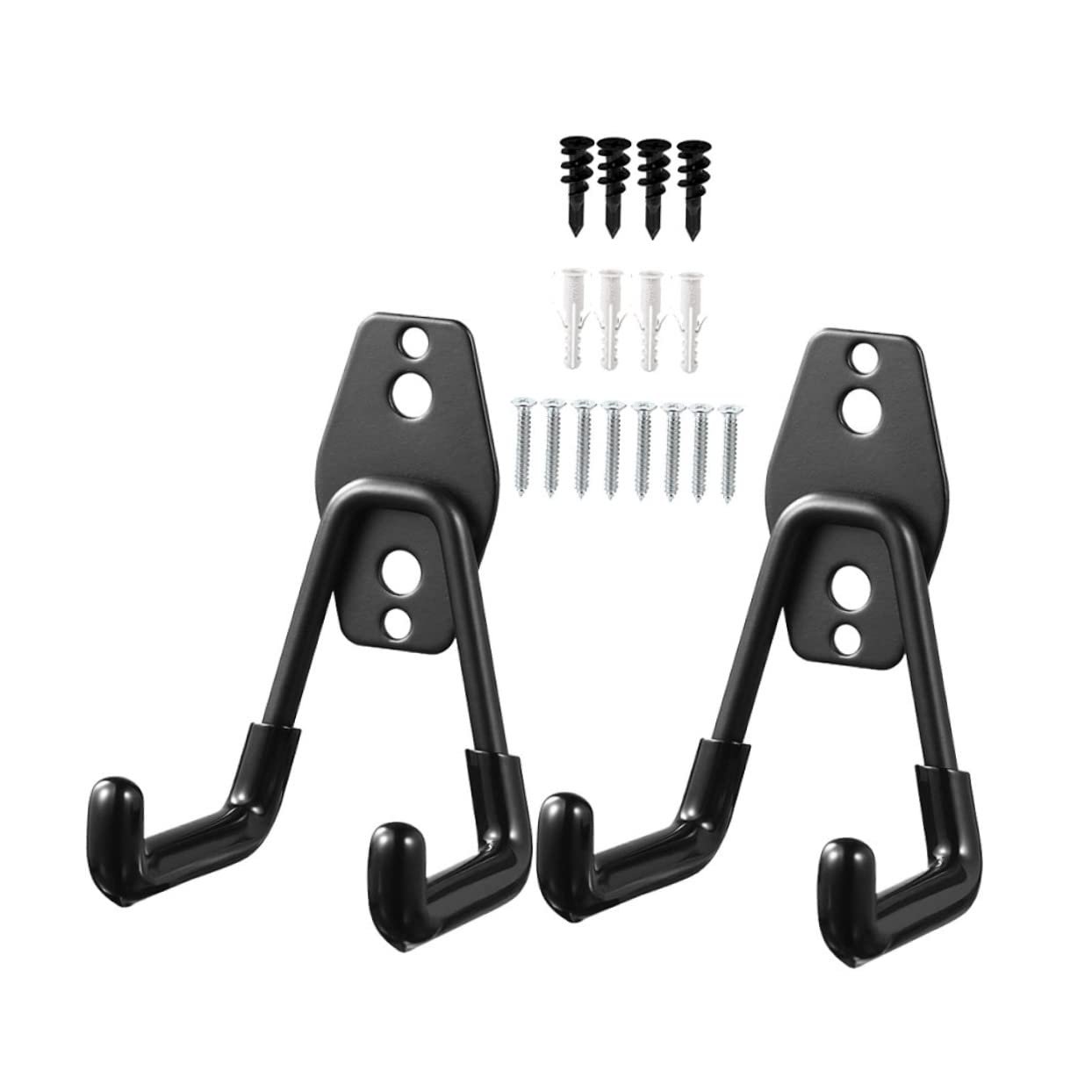 POPETPOP 2Pcs Heavy Duty Garage Hooks Wall Mount Utility Hangers for Garden Tools Strong Load Bearing Capacity Storage for Garage Shed and Basement