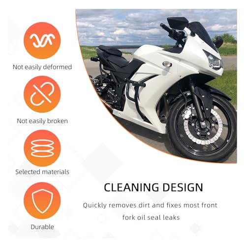 Image of 2 PCS Motorcycle Fork Seal Cleaner Tool, Front Fork Seal Cleaner Fits 45-55mm Seal Mate Oil Level, Universal Shock Absorber Repairing Tool for Dirt Bike Maintenance Device (Red)