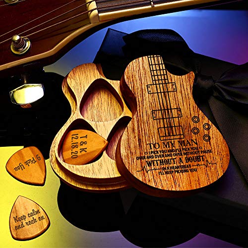 VEELU Médiators de Guitare en Acacia Bois Personnalisé 3PCS Médiators avec Nom & Texte Gravée Personnalaisée pour… - Les Beatles, Paul McCartney, John Lennon, RIngo Starr, George Harrison VEELU Médiators de Guitare en Acacia Bois Personnalisé 3PCS Médiators avec Nom & Texte Gravée Personnalaisée pour… – Image 3