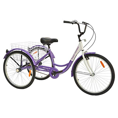 Royal London Adult Tricycle 3 Wheeled Trike Bicycle w/Wire Shopping Basket Purple
