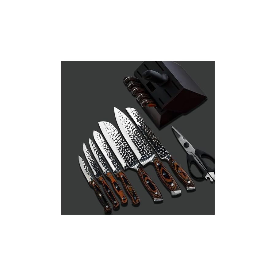 Kitchen Knife Set,15-Piece Knife Set With Block Wooden Self Sharpening For Chef Knife Set Ninja Knife Set with Sharpener Built in,Best Gift Combo