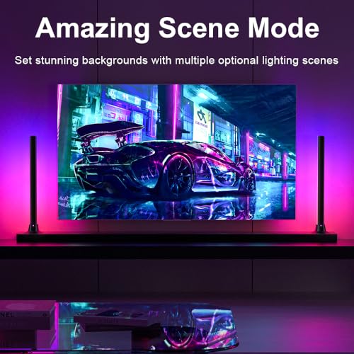 LED Lightbar 42cm, RGBIC Gaming Beleuchtung TV Hintergrundbeleuchtung, 270° Ambient Light Sync mit Musik, USB RGB Lampe mit App-Steuerung für PC, Monitor, Zimmer Deko (2 Stück) – Bild 5