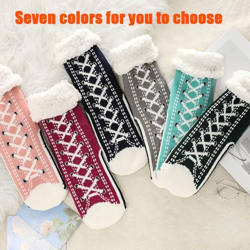 Zureto Cashmere Slipper Socks, Ultra-thick Cashmere Slipper Home Socks, Cashmere Slipper Socks With Non Slip Slipper Socks2