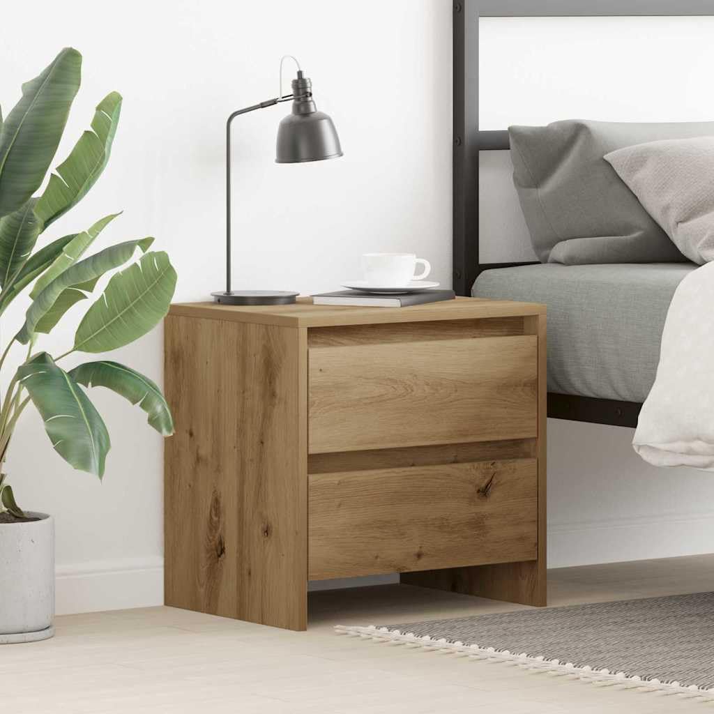 vidaXL Cabinet de Chevet avec tiroir Chêne Artisanal 45 x 34 x 44,5 cm, Table de Chevet Rustique, rangements Pratiques, Meuble décoratif, Parfait pour l'organisation à la Maison