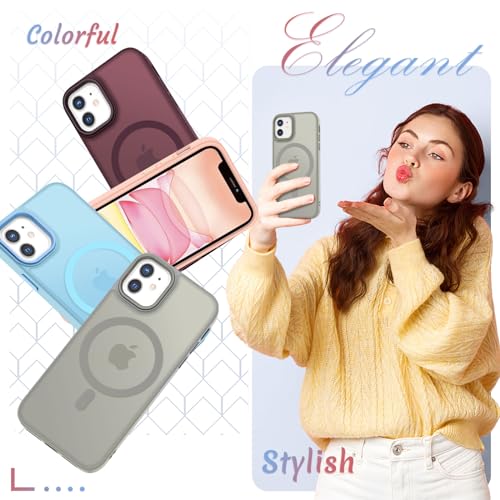 Image of for iPhone 12 Pro /iPhone 12 Case, Matte Magnetic Case, Titanium Gray | Fit for Magsafe, Screen Protector Included, Matte Translucent Frosted Slim Shockproof Protective Phone Cover