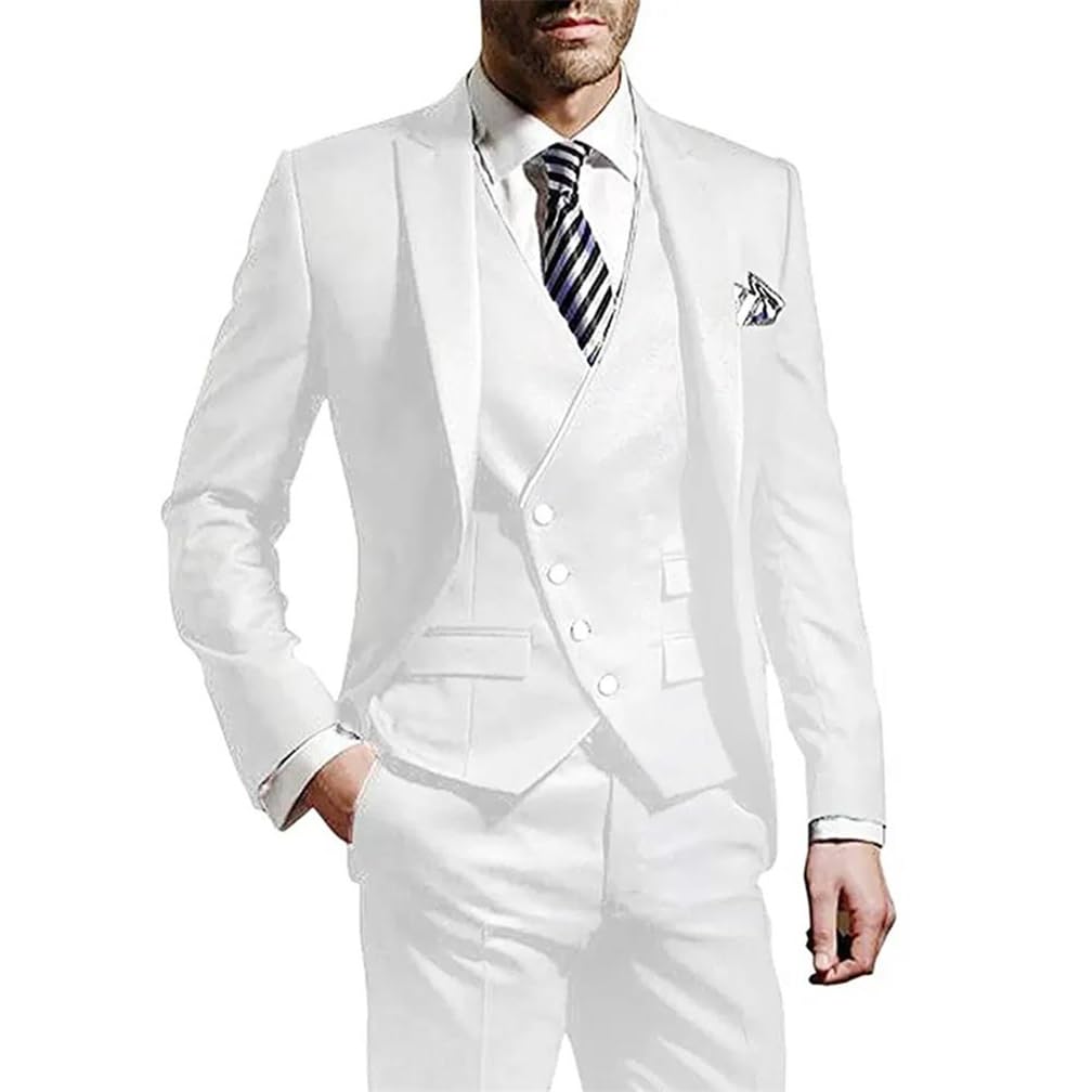 Traje de boda para hombre, 3 piezas (chaqueta, chaleco y pantalón)