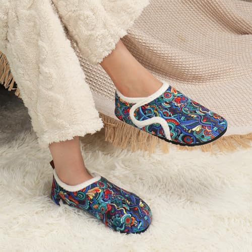 Image of Ibeauti Women Mens House Slippers Lightweight Comfy Barefoot Slipper Socks Rubber Sole House Shoes for Indoor /Outdoor Bedroom Travel
