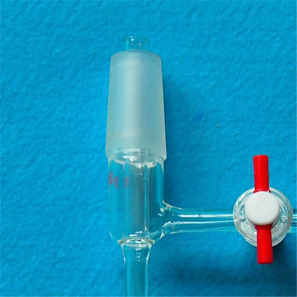Vetreria da laboratorio Adattatore for trasferimento sottovuoto in vetro 24/40 Due vetrerie da laboratorio in PTFE