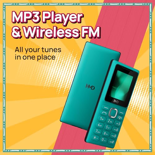 Image of HMD 101 Keypad Mobile Phone | Dual SIM, Long Lasting Battery, Durable Design, English Phone Talker, Wireless FM Radio, MP3 Player, MicroSD, 1-Year Replacement Guarantee | Teal