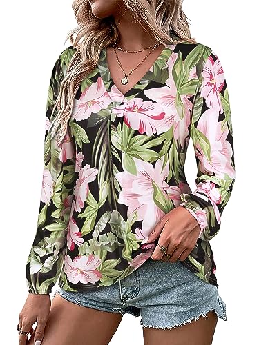 Amazon.com: ZXZY Women's Hawaiian Blouses Shirts Long Sleeve