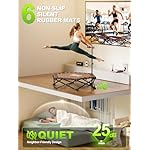 FitNexus 42" Foldable Mini Trampoline- 450lb Capacity Fitness Rebounder w/3-Level Adjustable T-Bar, Adults Workout Trampoline, Non-Slip Pad | Foldable Design for Home/Gym - Image 3