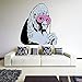 (178 x 200 cm) Banksy winylowa naklejka ścienna goryl w różowej masce/kolorowa małpa z maską naklejka dekoracyjna/szymps sztuka uliczna graffiti znak