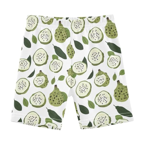 Girl Shorts Comfy Cotton Sliding Shorts Skater Pants for Beach 6T Art Cherimoya Fruit