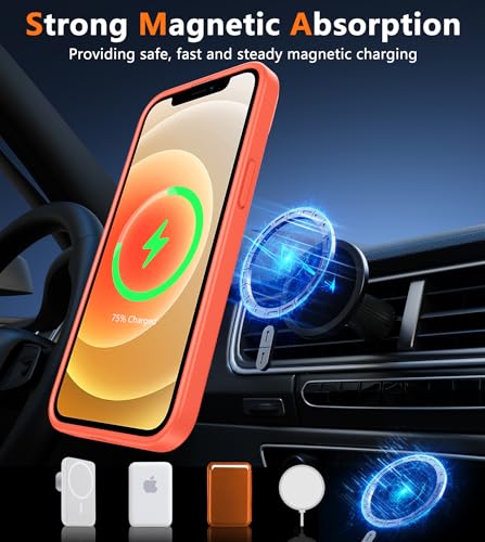 Image of FNTCASE for iPhone 12 Phone Case: for iPhone 12 Pro Magnetic Matte Textured Military Grade Drop Protection Translucent Cell Phone Cover - Slim Durable Shockproof Protective Bumper