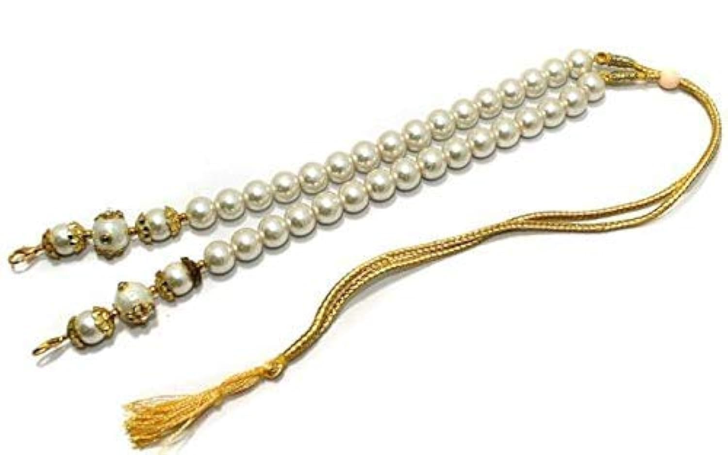 Beadsnfashion Beaded Necklace Dori White for Jewellery Making, Pack of 1 Pc