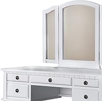 Vista 3 de Bobkona St. Croix Collection tocador con banco, cereza, Abedul, Blanco