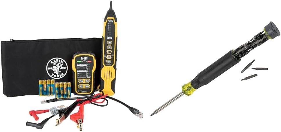 Klein Tools VDV500-920 Wire Tracer Tone Generator and Probe Set with RJ45 Port & 32328 Precision Screwdriver, 27-in-1 Multi-Bit Screwdriver, Bits for Apple Product