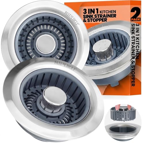 Two-Pack Of Nipoko Brand Pop-Up Kitchen Sink Stoppers