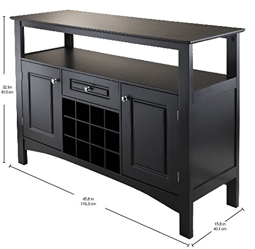 Winsome Jasper Buffet, Black #TOP7