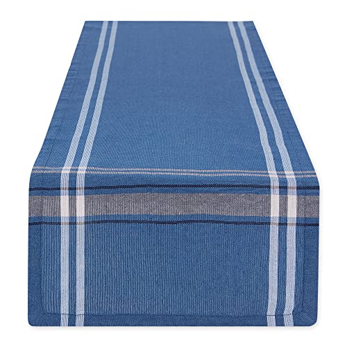 DII Tischläufer im Landhausstil, gestreift, französischer Stil, 35,6 x 182 cm, Blau (Blue Chambray)