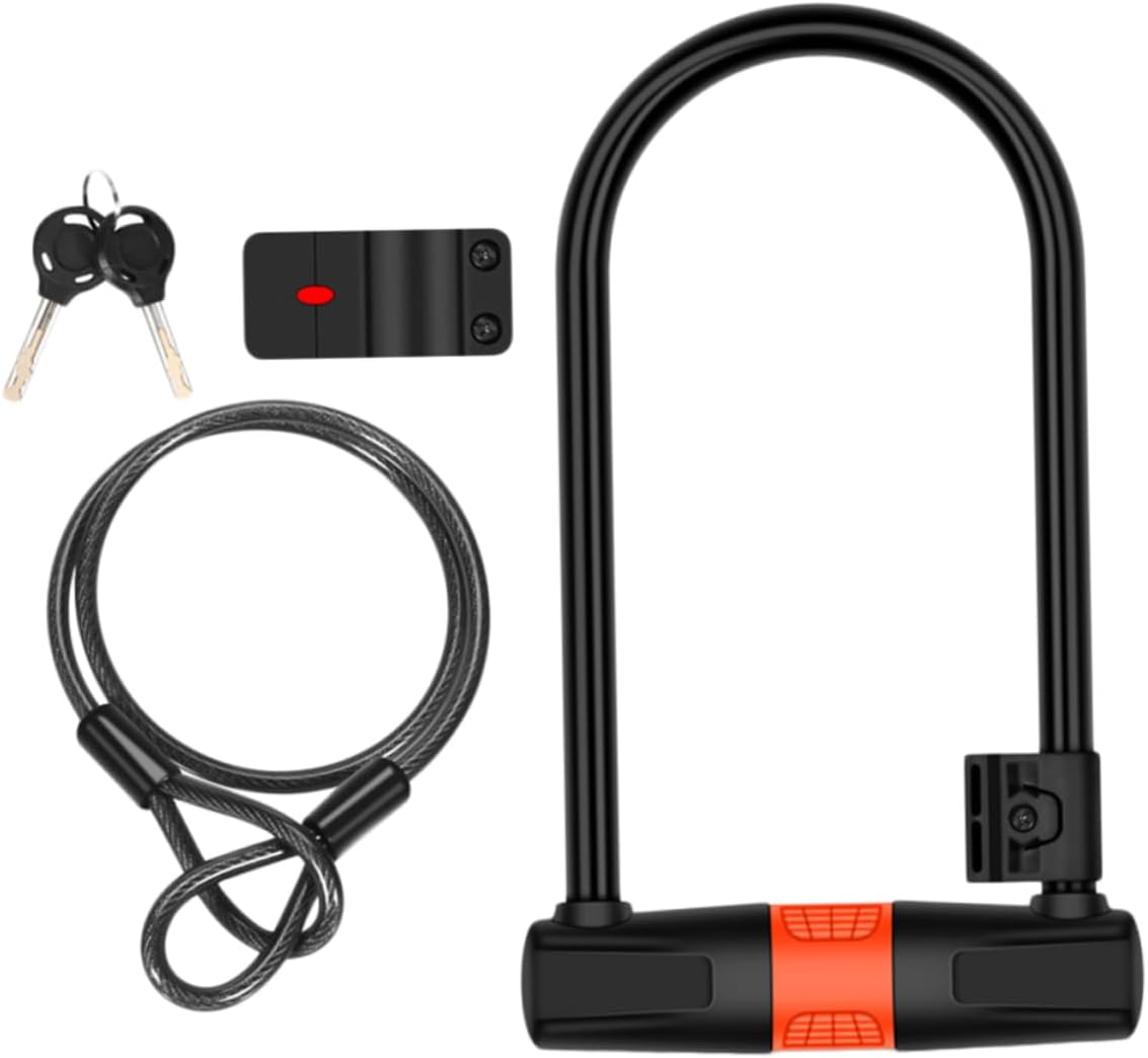 BESTonZON Chain Lock Theft U-Shaped Lock Steel Cable Key for Bike Motorcycle Ebike