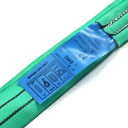 Élingue de levage polyester vert 2t sangle de manutention double housse de 5 mètres - 4