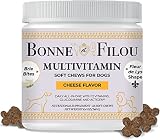 Bonne et Filou 12 in 1 Dog Multivitamins Chewable for Senior & All Age with Glucosamine Chrondrotin