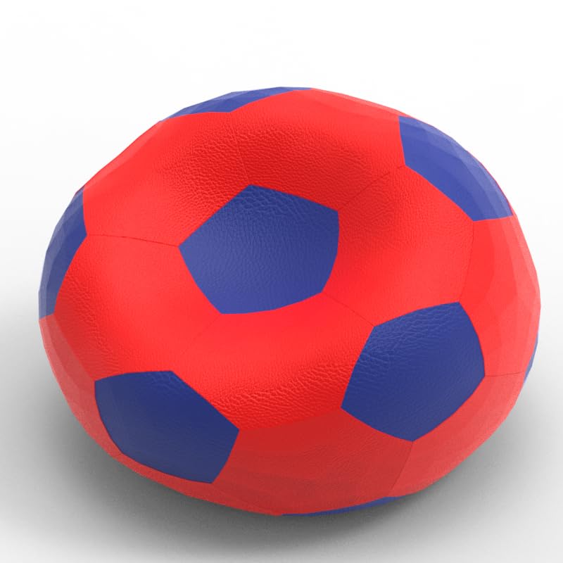 Image of Biggie Bean Bag 2XL Bean Bag Chair with Beans Filled-Perfect for Living Room,Bedroom,Study-Sale Design(Regular-Red Blue)-Faux Leather