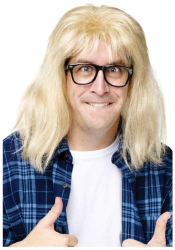 Wayne’s World Garth And Wayne Costumes Set - Fun World SNL Garth Algar Wig