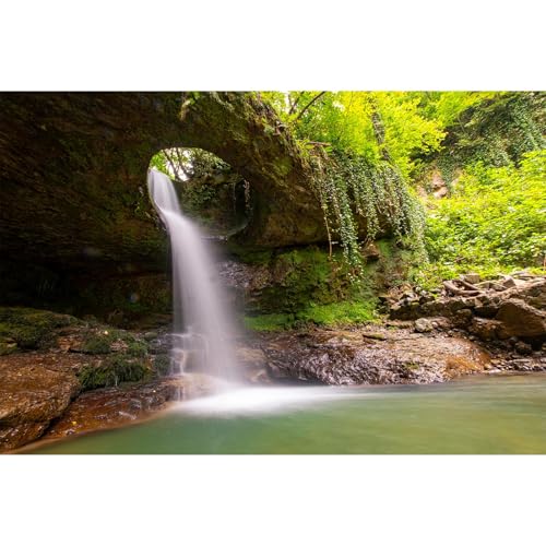 Waterfall Aquarium Background Rainforest Tropical Forest Fish Tank Background Fascinating Clay Stone Waterfall Hole Cave Reptile Tank Background Jungle Forest Reptile Enclosure Backgrounds 30x18in