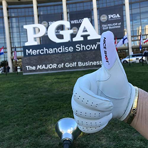 Nice Shot Premium White Cabretta Leather Golf Glove Bundle - Longbow Salute And “Thumbs Up” – Women's Right Hand – Small #TOP5
